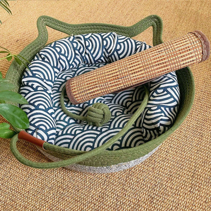 Rattan Customizable Cat Bed Woven Cat Ball Integrated Pet Bed Summer Cooling Mat Cat Bed Cat Warm Mat 
