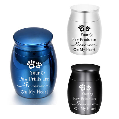 Metal Pet Urn Storage Memorial Pet Urn Funeral Small Animal Cat Dog Urn