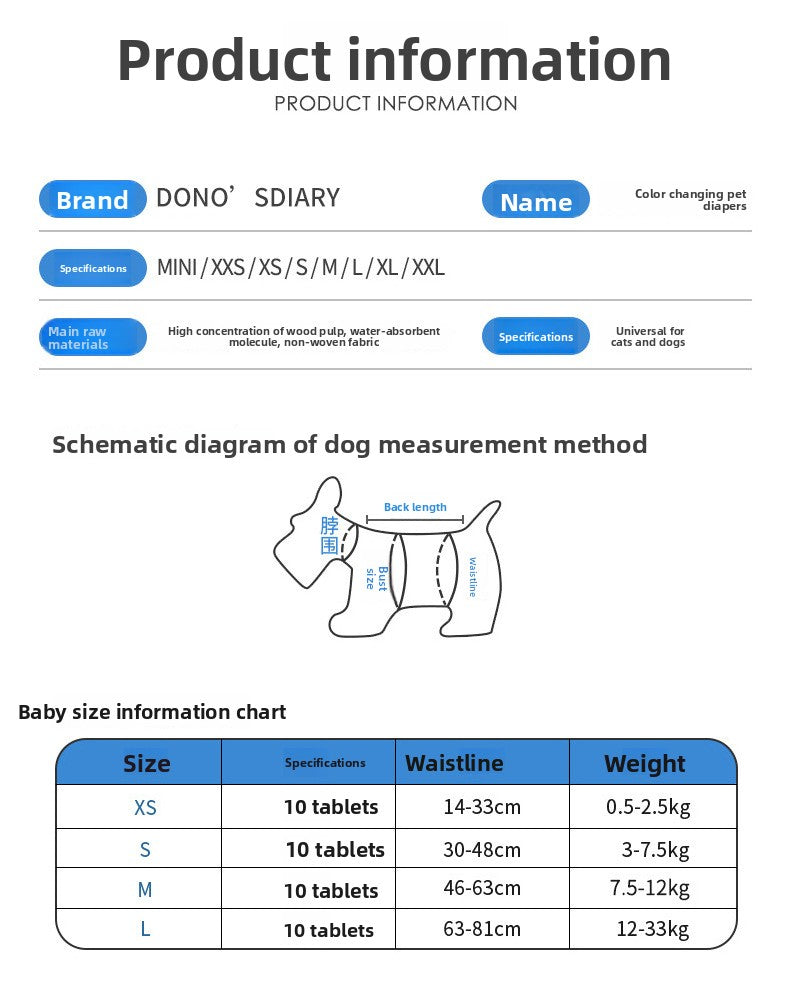 Dog Diapers Pet Diapers Male Dog Female Dog Sanitary Pants Sanitary Pads 