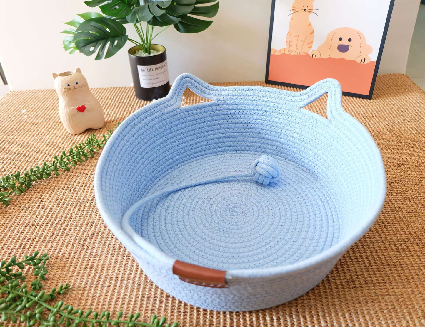 Rattan Customizable Cat Bed Woven Cat Ball Integrated Pet Bed Summer Cooling Mat Cat Bed Cat Warm Mat 
