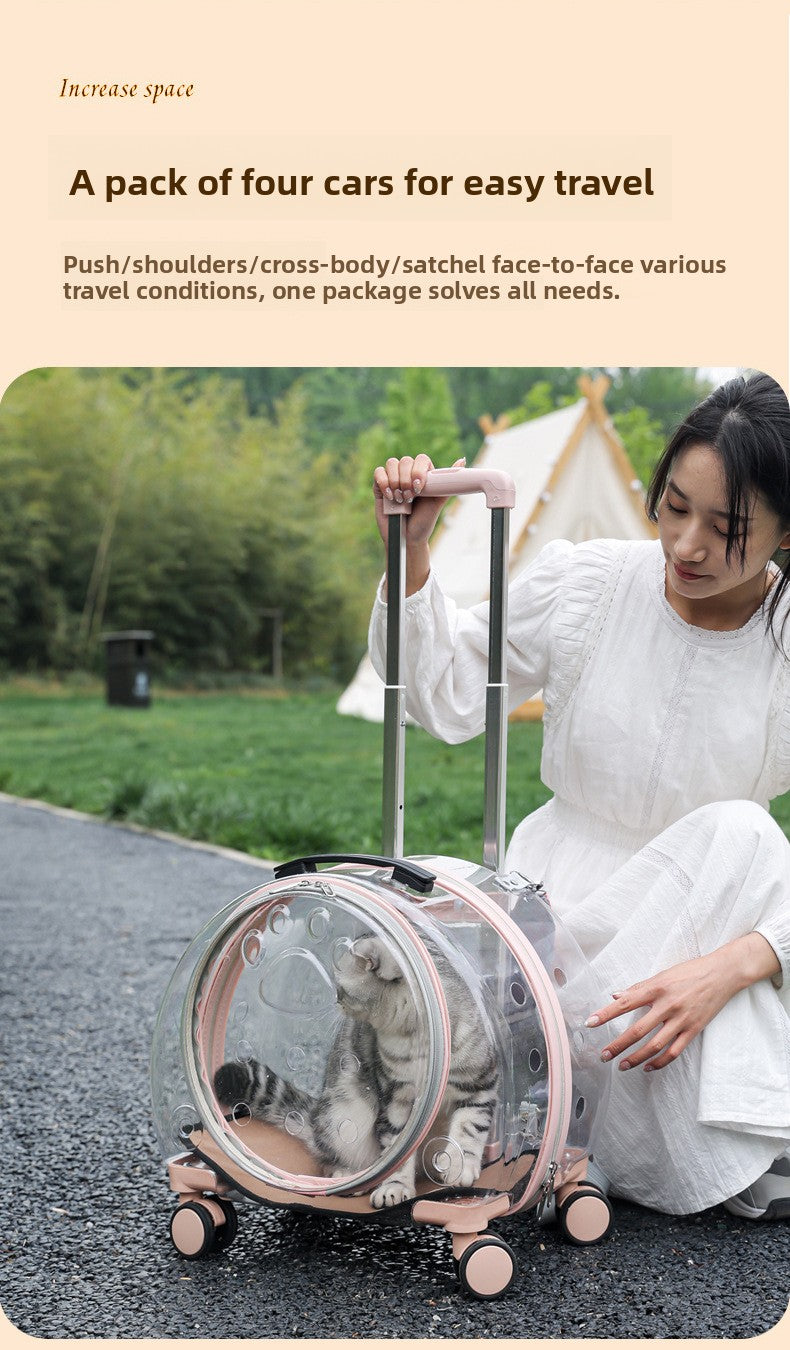 Pet Box New Transparent Simple Large Capacity Portable Creative Pet Backpack Space Capsule Dog Cat Luggage 