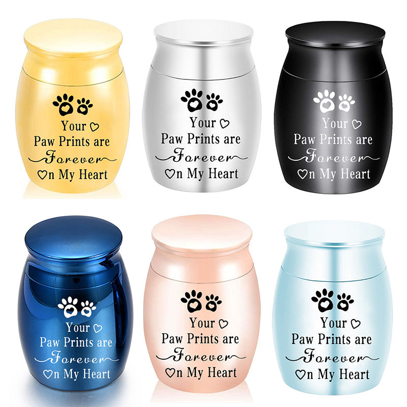 Metal Pet Urn Storage Memorial Pet Urn Funeral Small Animal Cat Dog Urn