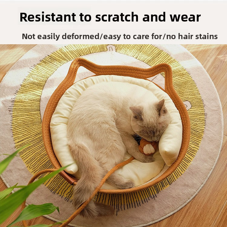 Rattan Customizable Cat Bed Woven Cat Ball Integrated Pet Bed Summer Cooling Mat Cat Bed Cat Warm Mat 