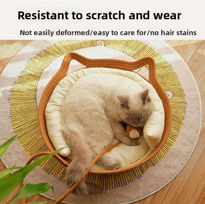Rattan Customizable Cat Bed Woven Cat Ball Integrated Pet Bed Summer Cooling Mat Cat Bed Cat Warm Mat 