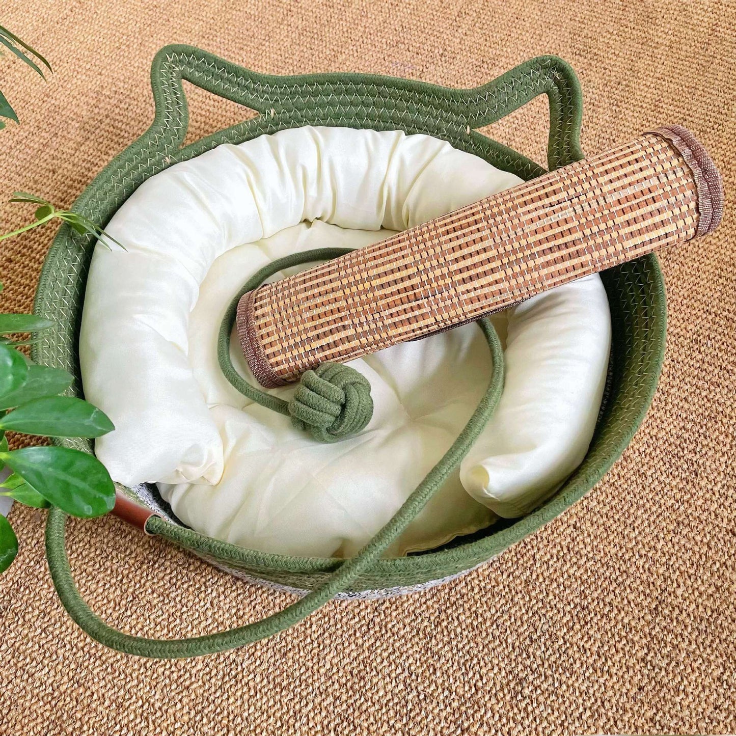 Rattan Customizable Cat Bed Woven Cat Ball Integrated Pet Bed Summer Cooling Mat Cat Bed Cat Warm Mat 
