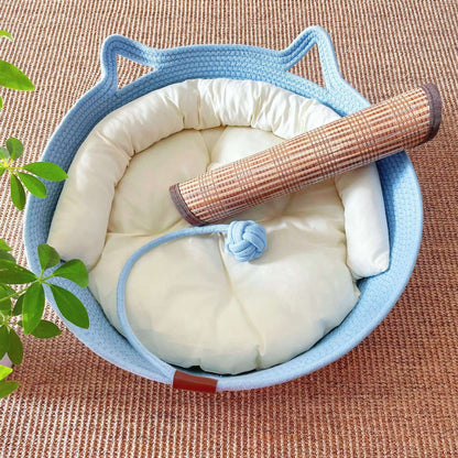 Rattan Customizable Cat Bed Woven Cat Ball Integrated Pet Bed Summer Cooling Mat Cat Bed Cat Warm Mat 