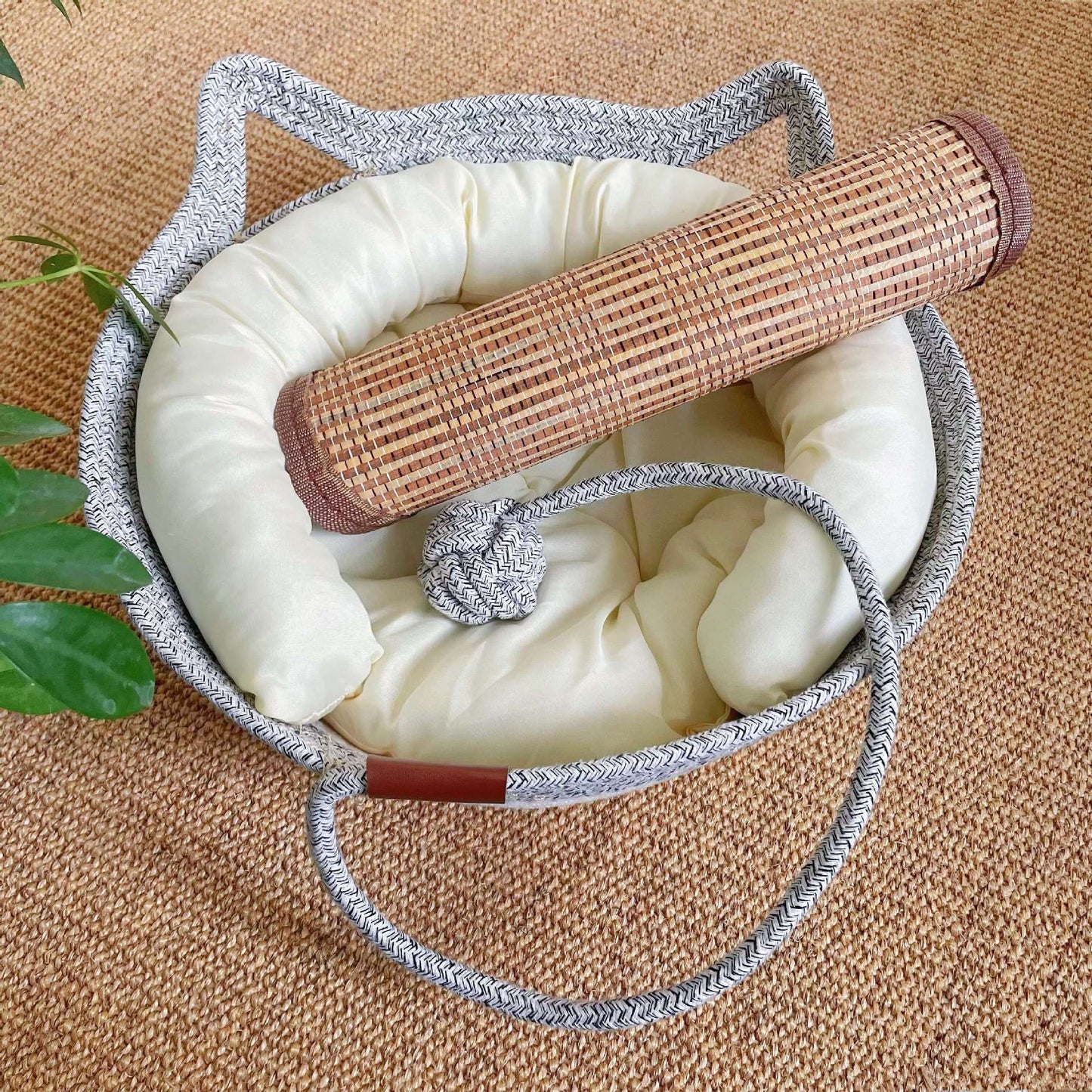 Rattan Customizable Cat Bed Woven Cat Ball Integrated Pet Bed Summer Cooling Mat Cat Bed Cat Warm Mat 
